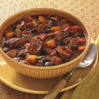 Grilani chorizo i varivo od crnog graha