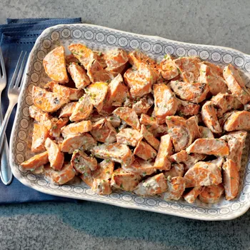 Kremasta salata od pečenog slatkog krumpira s roštilja