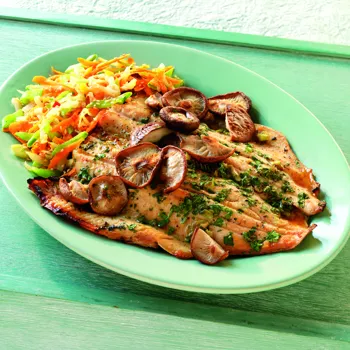 Pastrva marinirana u ponzu sosu sa shiitake gljivama