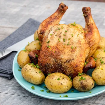 Piletina marinirana u pivu s krumpirom i vlascem