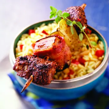 Ražnjići od janjetine s paprom, tomatillom i patlidžanom