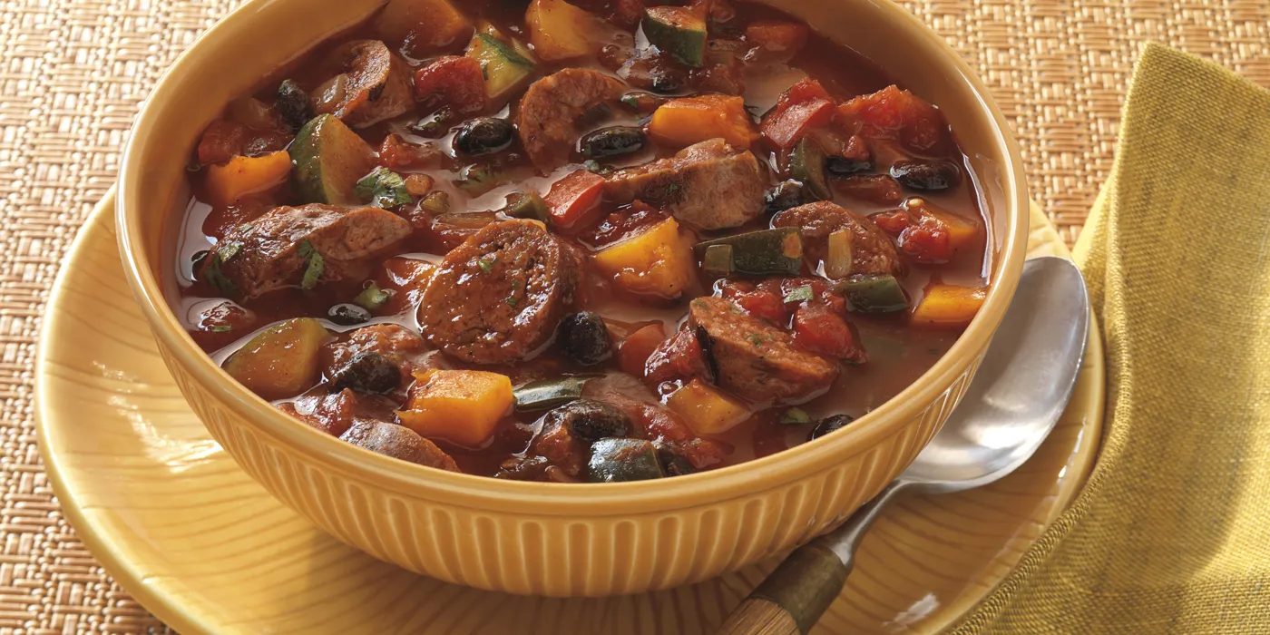 Grilani chorizo i varivo od crnog graha