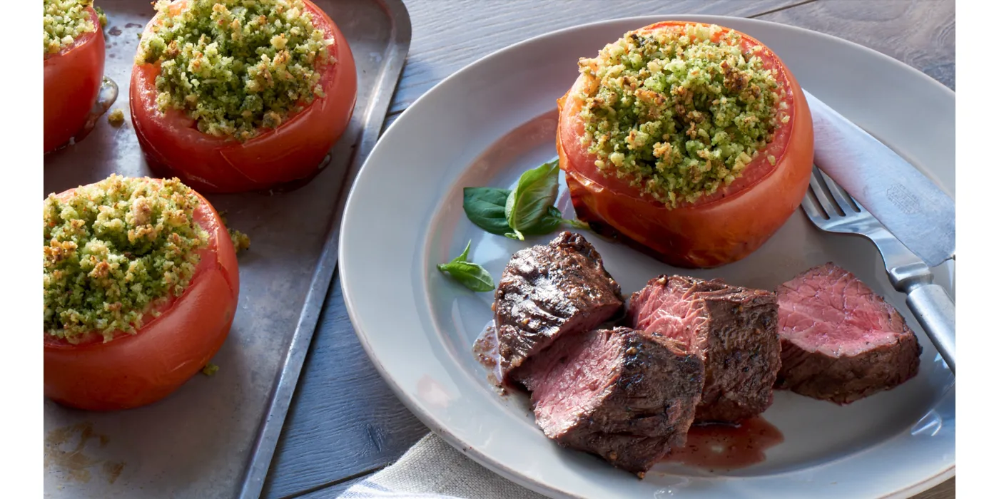 Hanger steak s punjenim rajčicama