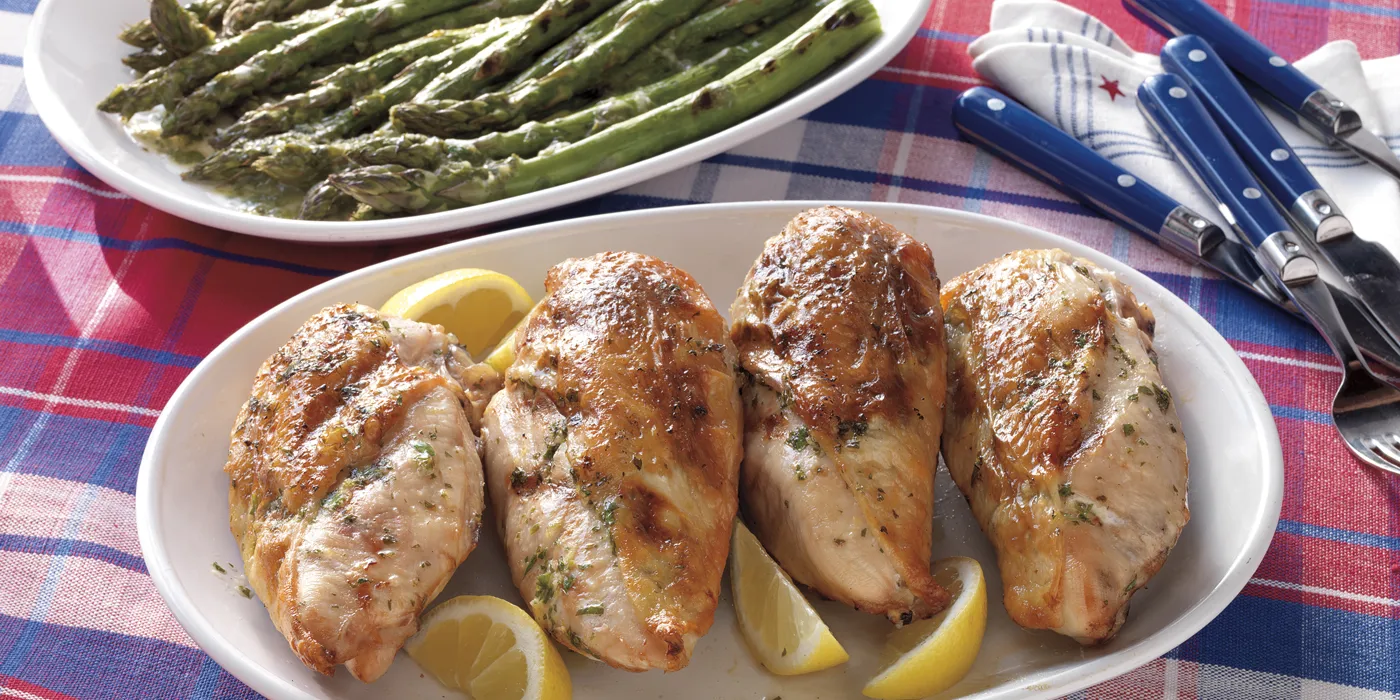 Pileća prsa s limunom, maslacem i šparogama