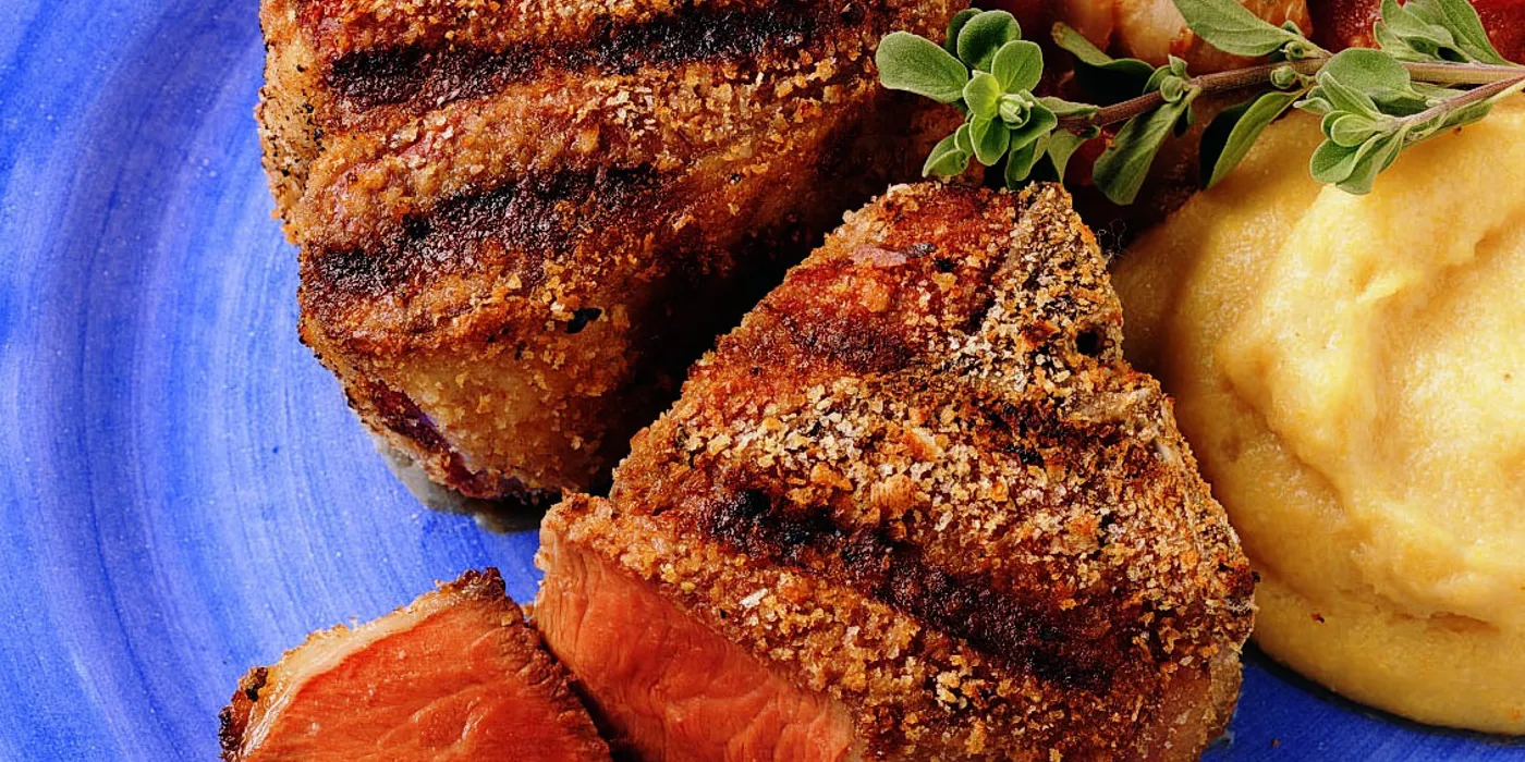 Pohanica od janjetine s grilanim povrćem i palentom