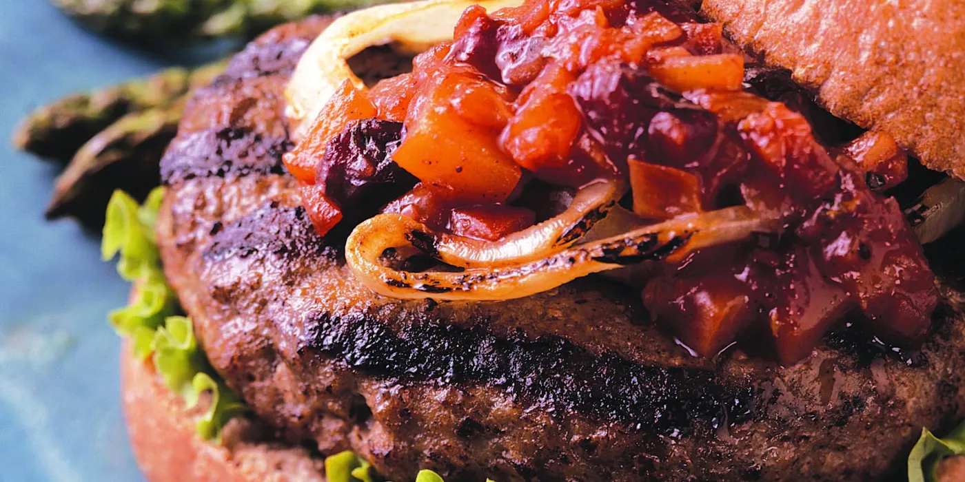 Pureći burgeri s kečapom od breskve i brusnice