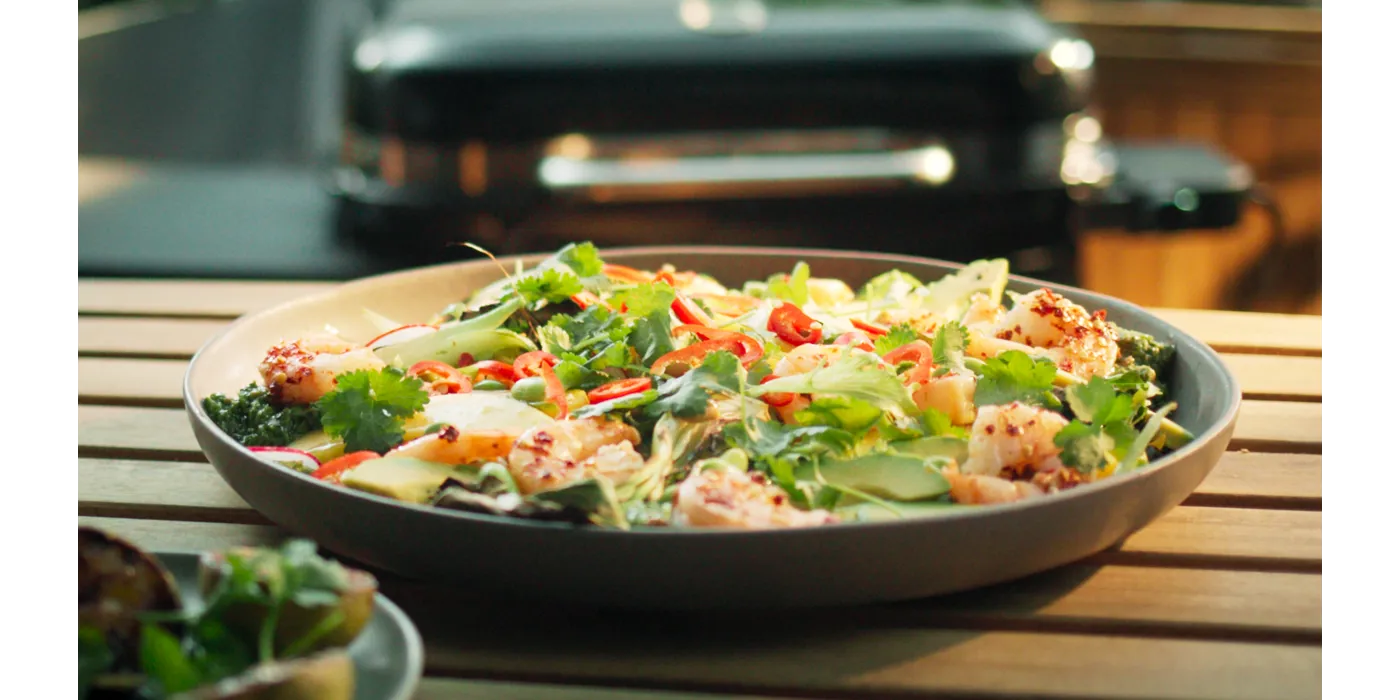 Salata s kozicama i pak choi