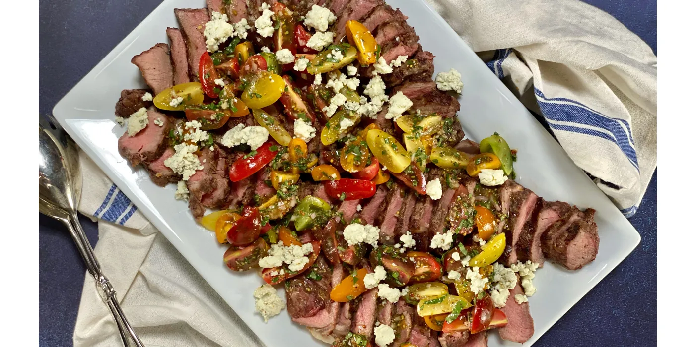 Strip odresci s vinaigrette od rajčice i gorgonzole